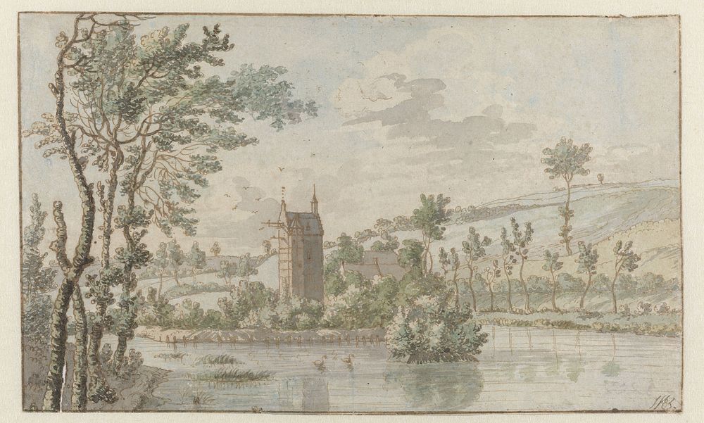 Landscape with Huis Kluys, near Brussels (1674) by Josua de Grave
