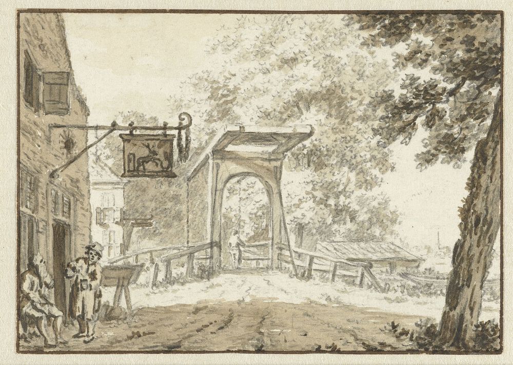 Herberg voor een brug (1765) by Jacob Cats 1741 1799