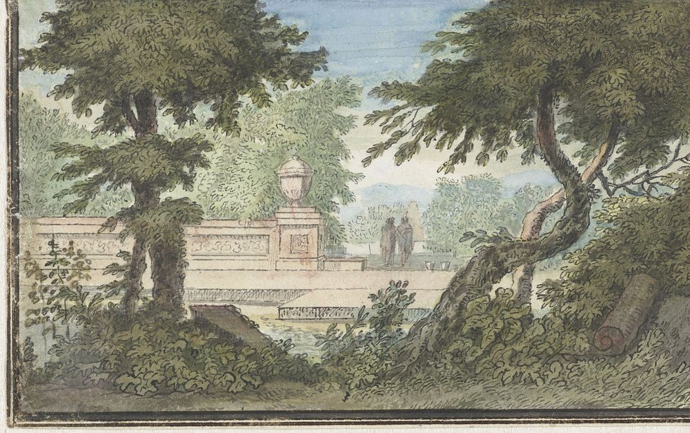 Arcadisch landschap (1706 - 1759) by Jacob van Liender