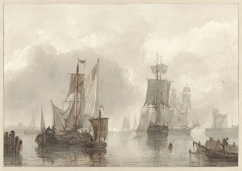 Zeilschepen (1809 - 1874) by Christiaan Lodewijk Willem Dreibholtz