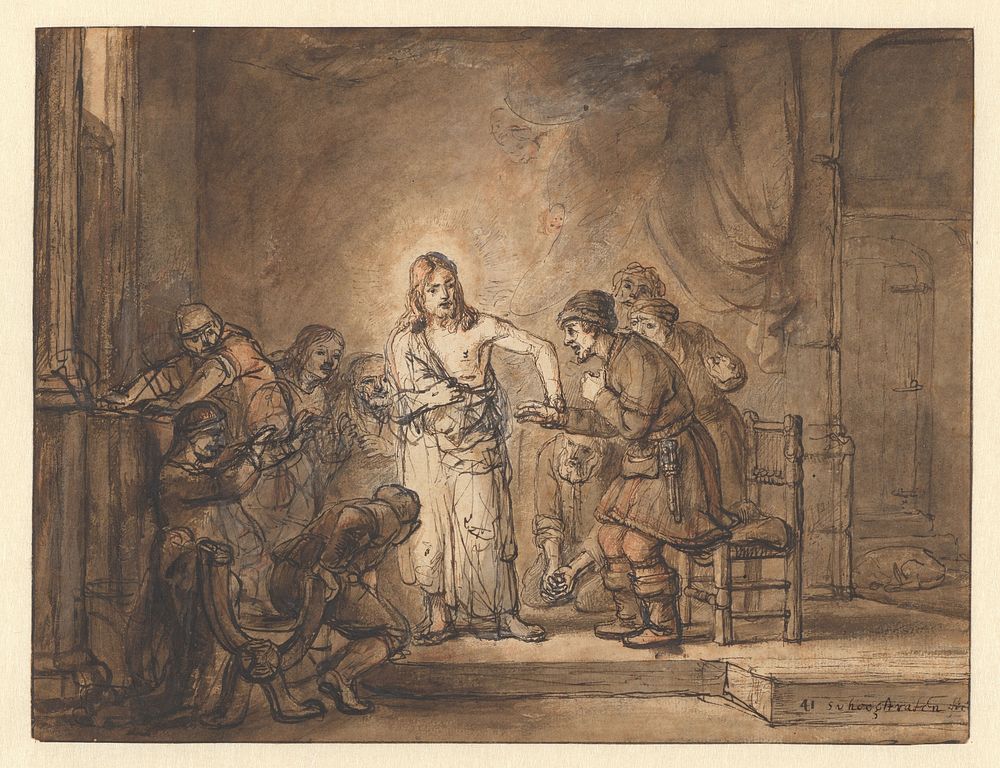 De ongelovige Thomas (c. 1648 - c. 1649) by Samuel van Hoogstraten