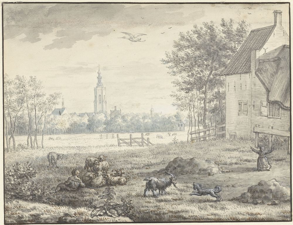 Gezicht op Den Haag (1740) by Mattheus Verheyden