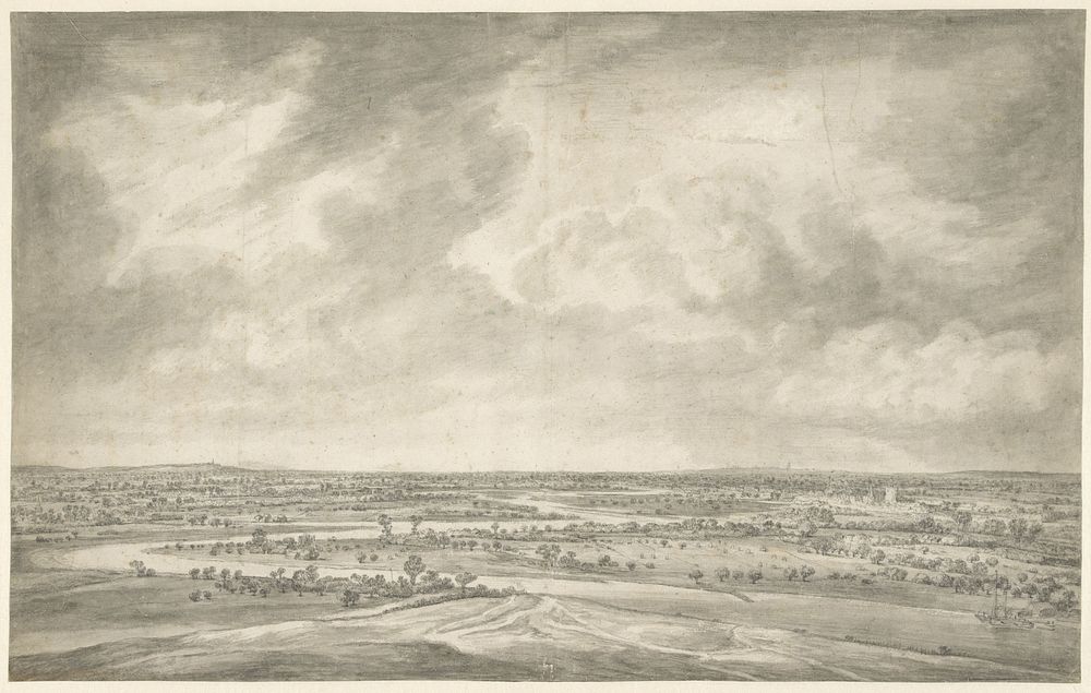 Panorama of the Lower Rhine, Looking East from the Heimenberg, near Rhenen (c. 1675 - c. 1690) by Daniël Schellinks