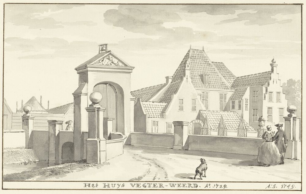 De havezathe Vechterweerd bij Zwolle in 1729 (1749) by Aert Schouman