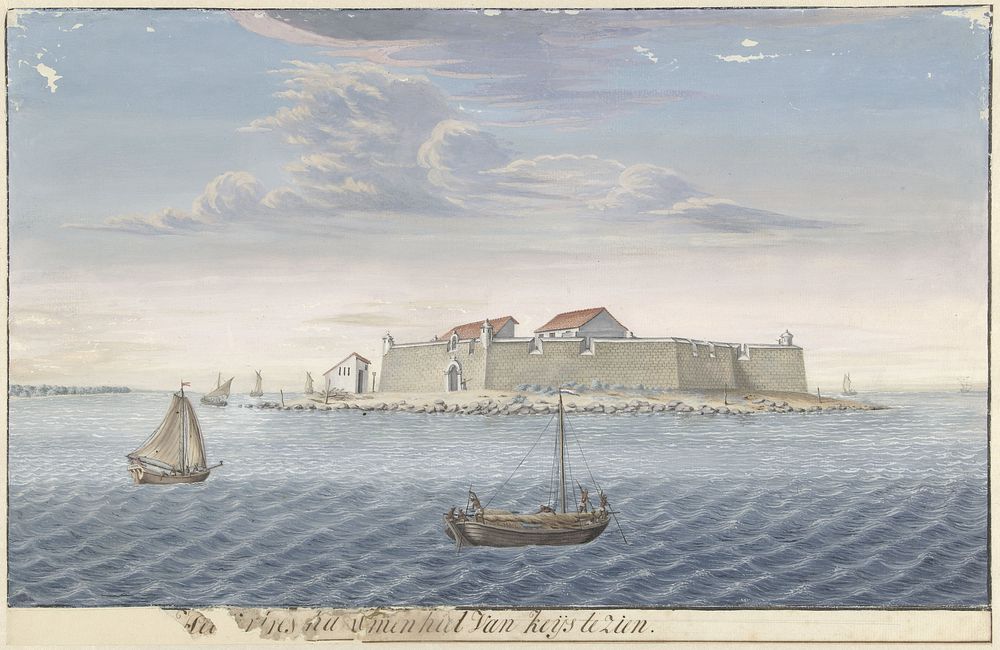 Het fort Hammenhiel op Ceylon (c. 1710) by Cornelis Steiger