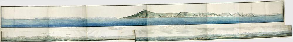 Panorama of the Bamboesberg range and the mountains to the south of it, seen from the west (c. 1777 - 1778) by Robert Jacob…