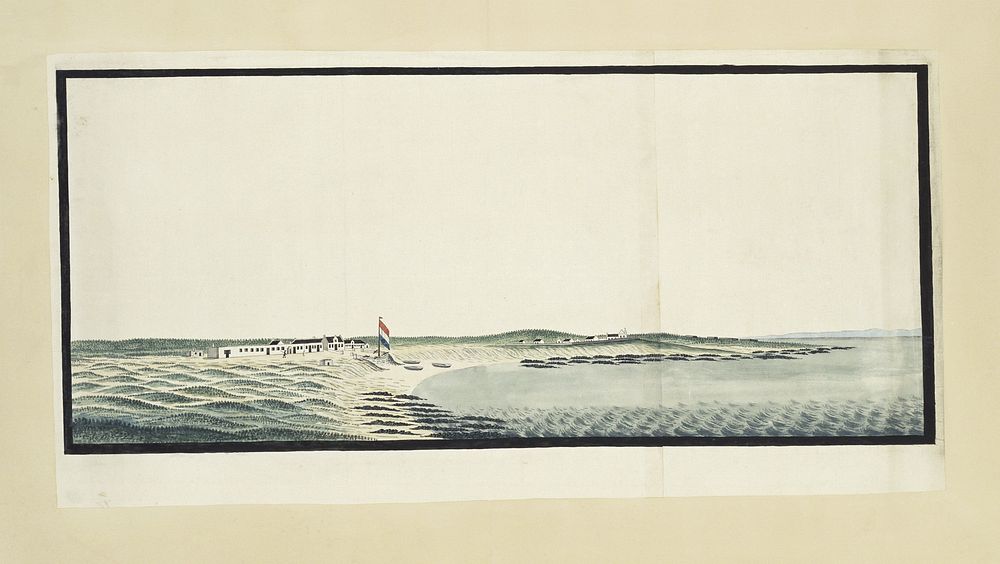 The postmaster’s house on Robben Island, seen from the sea (c. 1777) by Robert Jacob Gordon and Johannes Schumacher