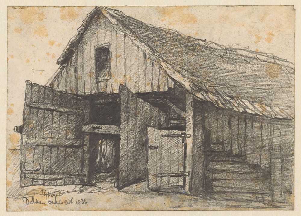 Boerderij Ouden Eik te Delden (1886) by Johannes Gijsbert Vogel