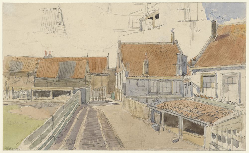 Huizen in de Vinkenbuurt, Amsterdam (1885) by Jan H L Hanau