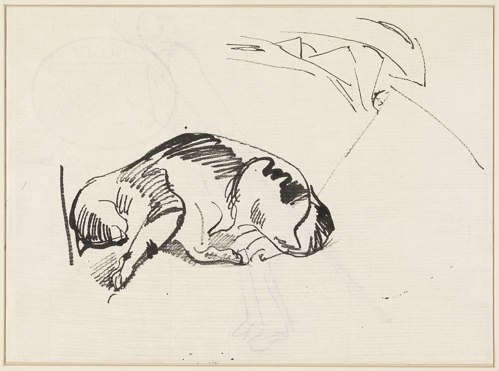 Liggende poes Flip (1915) by Rik Wouters