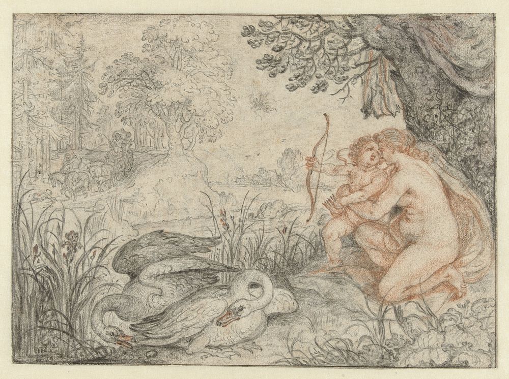 Venus Urging Cupid to Shoot his Arrow at Pluto (1586 - 1639) by Roelant Savery