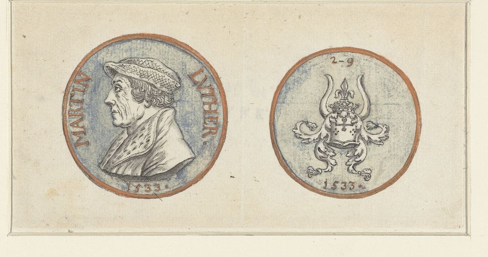 Ontwerp voor een penning met Maarten Luther (c. 1700 - c. 1800) by anonymous