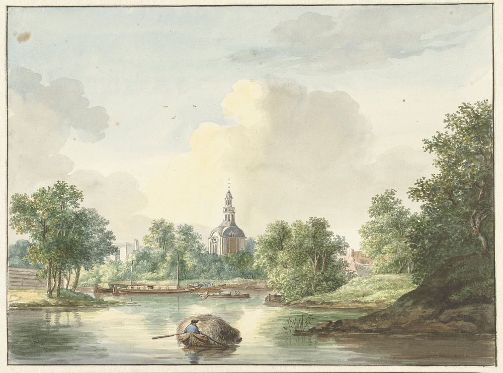 De Hogerwoerdse Poort te Leiden vanaf de Singel gezien (1786 - 1839) by Pieter Gerardus van Os