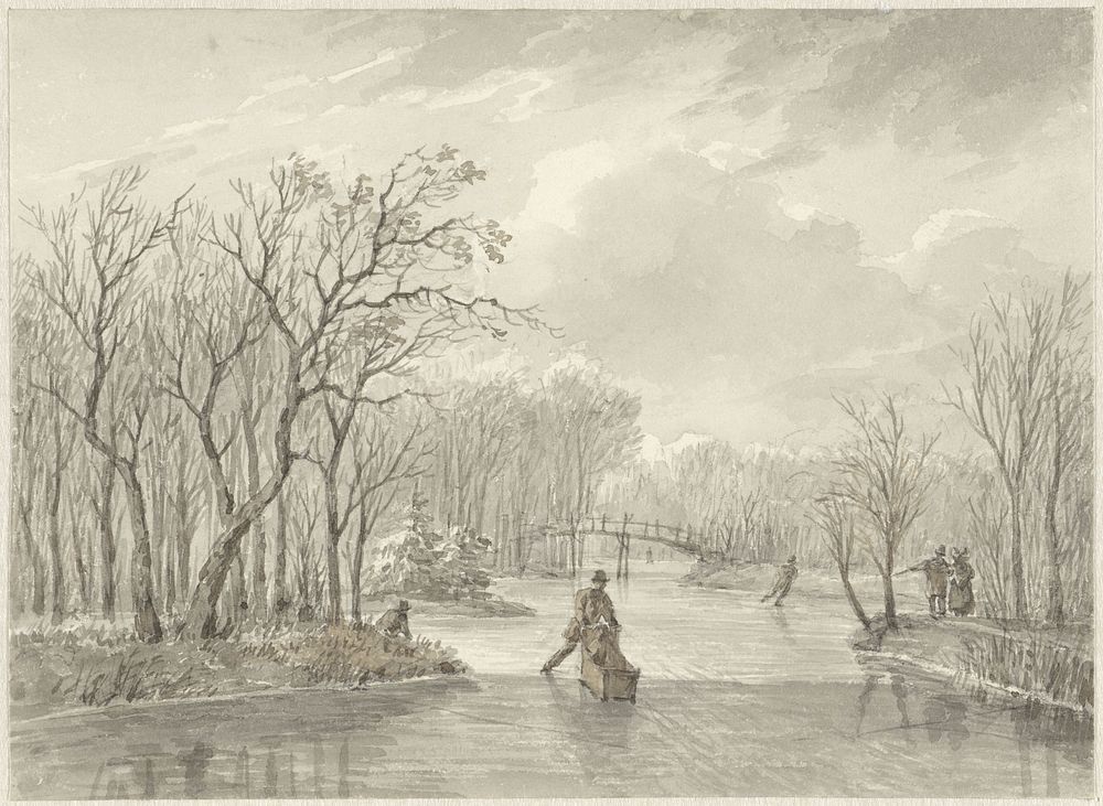 Wintergezicht (1791 - 1850) by Daniël van Oosterhoudt