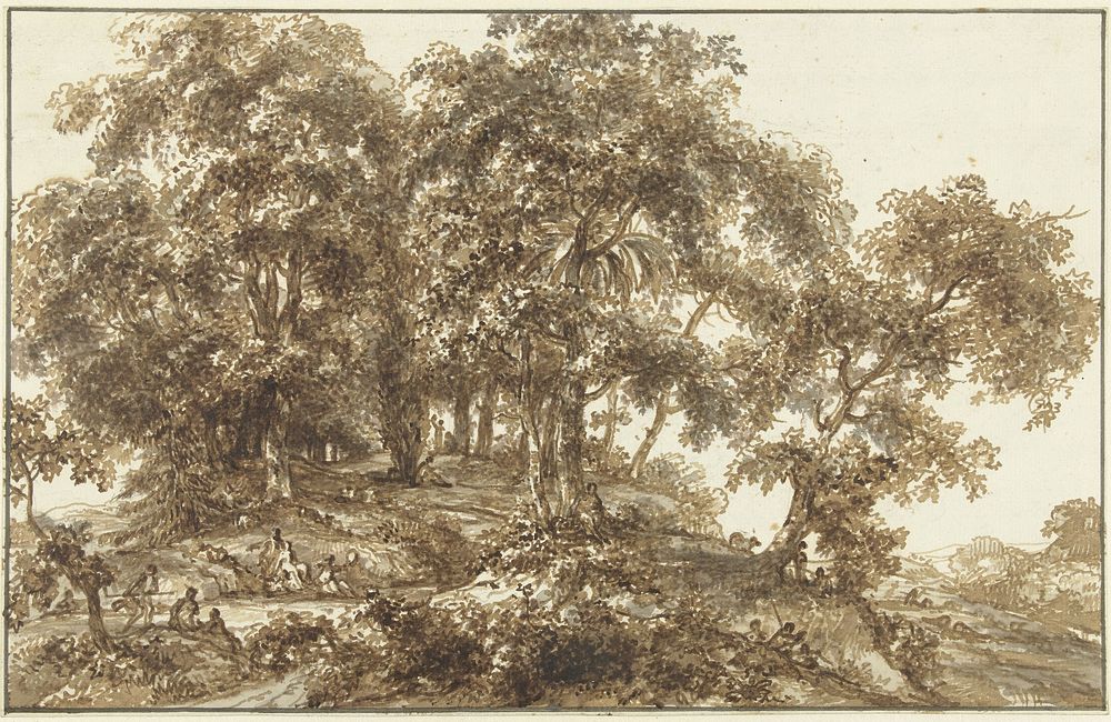 Landschap met bomengroep (1752 - 1819) by Jurriaan Andriessen