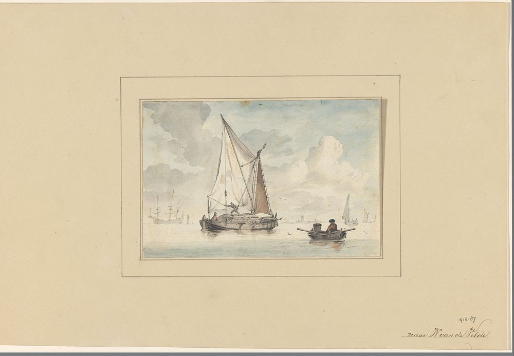 Schepen op zee (c. 1700 - c. 1800) by Willem van de Velde and anonymous