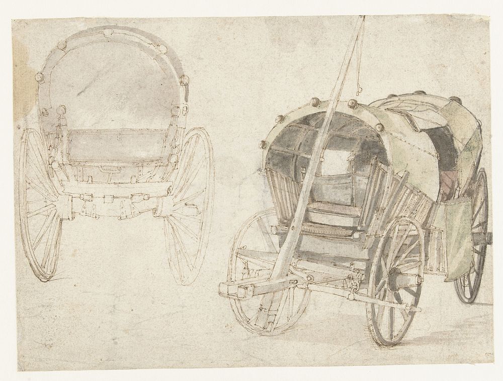 Twee reiswagens (1633 - 1687) by Gilles Neyts