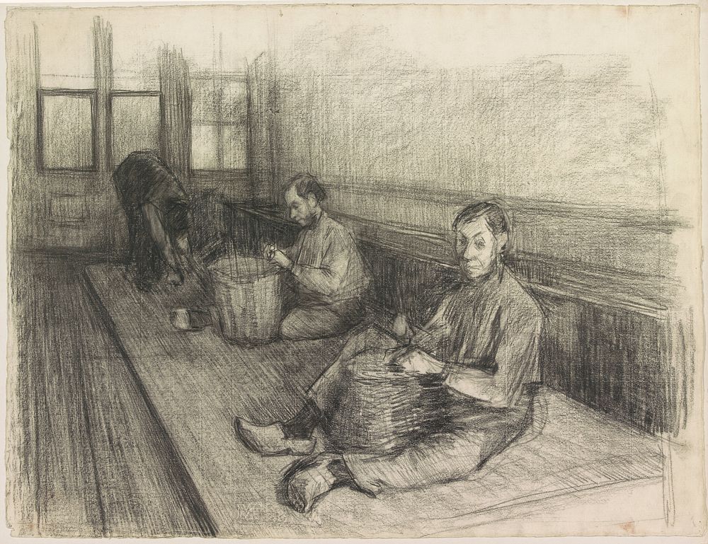 Blinde mandenmakers (1868 - 1892) by Anthon Gerhard Alexander van Rappard