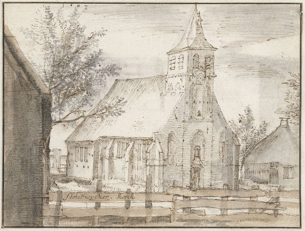 Kerk te Sloterdijk (1607) by Claes Jansz Visscher II