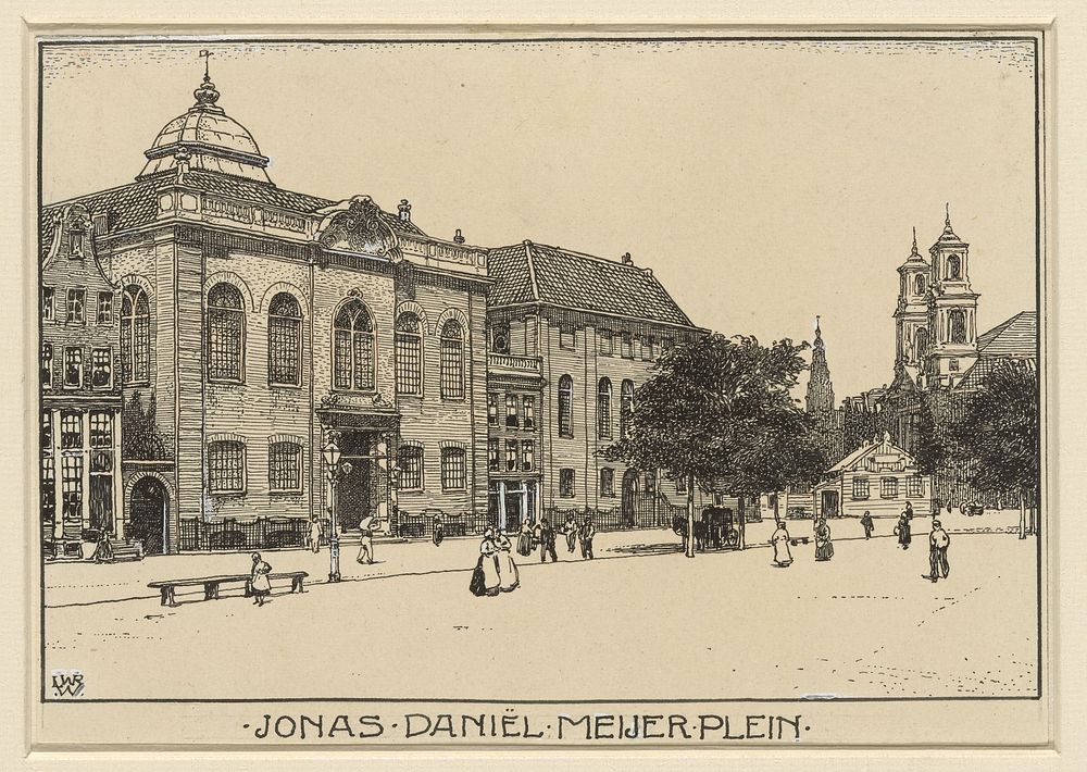 Het Jonas Daniël Meijer Plein te Amsterdam (1870 - 1926) by Willem Wenckebach