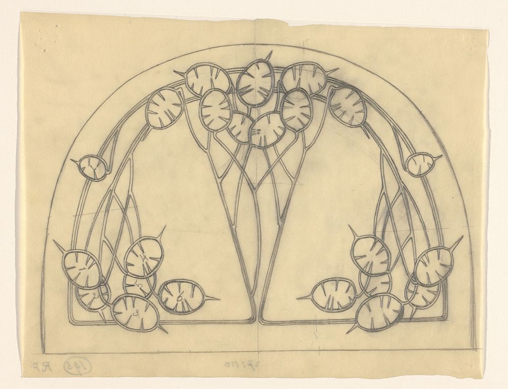Ontwerp met patroon van judaspenningen (1887 - 1924) by Julie de Graag