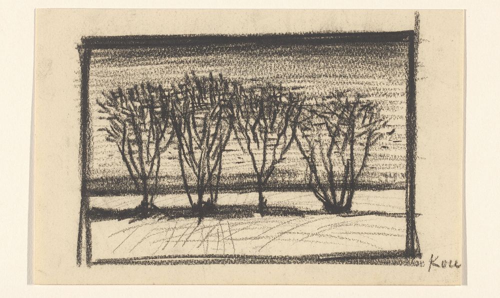 Vier bomen op een rij (1887 - 1924) by Julie de Graag