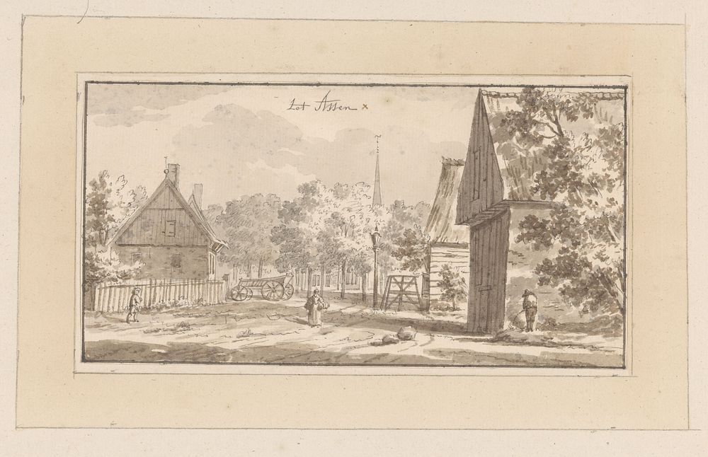 Dorpsgezicht in Assen (c. 1750 - c. 1800) by anonymous