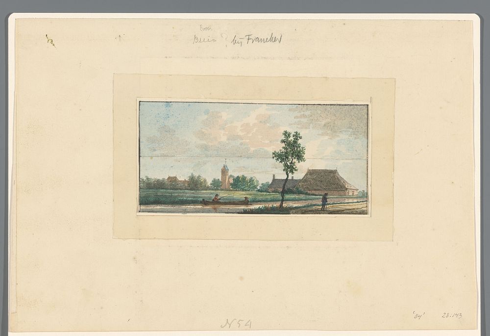 Gezicht op Boer, bij Franeker (1700 - 1800) by anonymous
