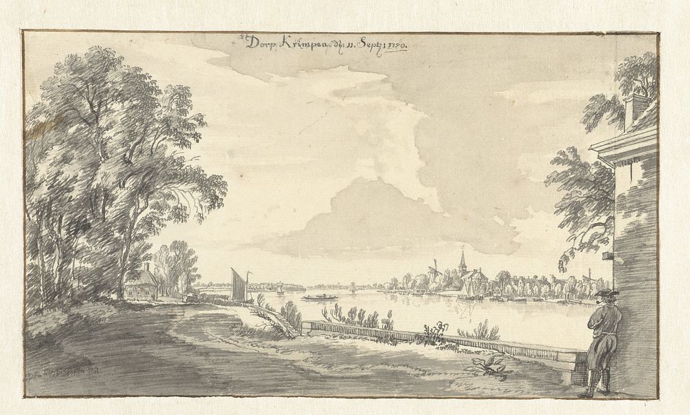 Het dorp Krimpen (1750) by Jan de Beijer
