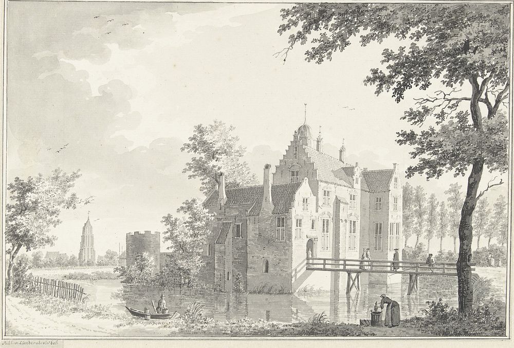 Huis Oosterwyk, van achteren gezien (1750) by Paulus van Liender