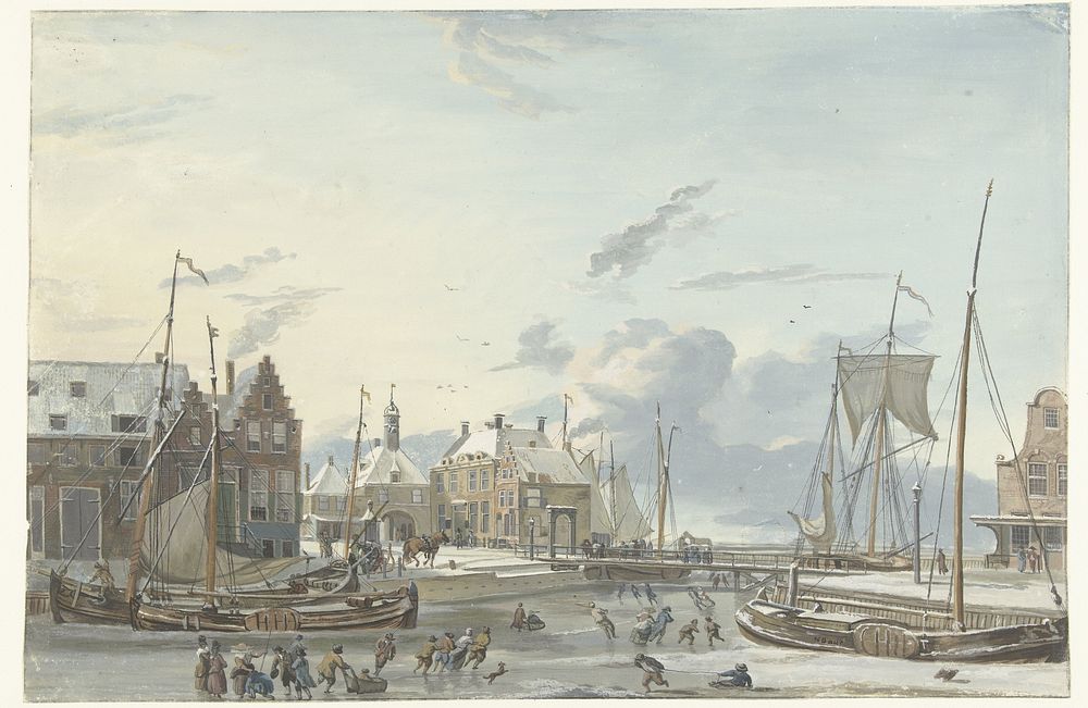 Wintergezicht te Harlingen (1777 - 1820) by Nicolaas Baur