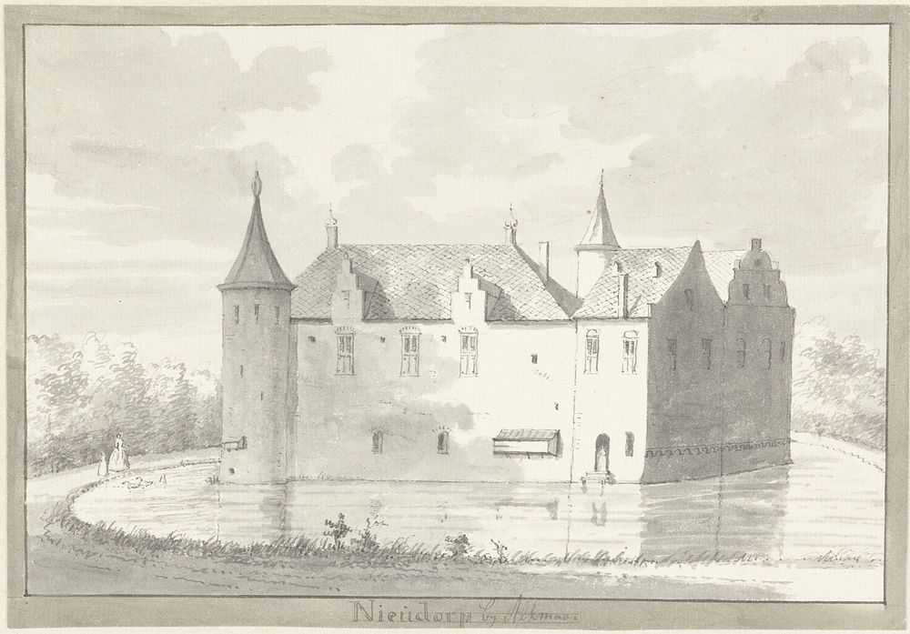 Kasteel Nieudorp bij Alkmaar (1727 - 1790) by Hendrik de Winter, Abraham de Haen II and Cornelis Pronk