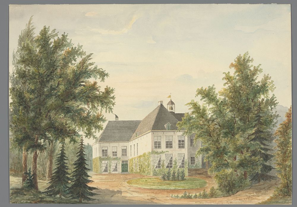 Gezicht op Huis de Plak bij Bemmel (c. 1820 - c. 1870)