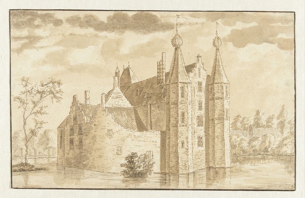 Het Huis Ter Does bij Leiderdorp (1724) by Abraham Rademaker