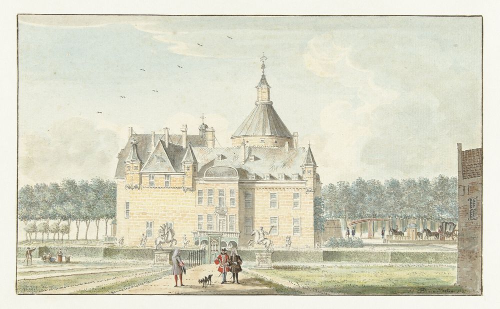 Het kasteel te Anholtz (1737) by Jan de Beijer