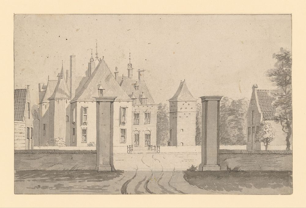 Gezicht op Kasteel Moersbergen bij Doorn (c. 1700 - in or before 1786) by anonymous