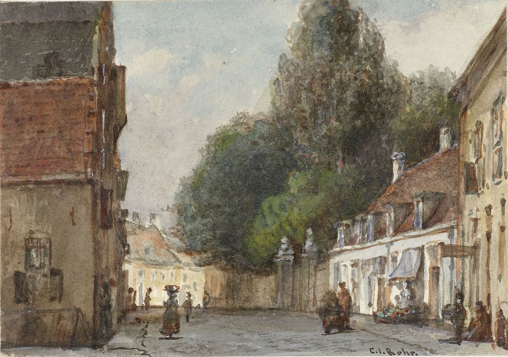 Stadsgezicht (1822 - 1895) by Carel Jacobus Behr