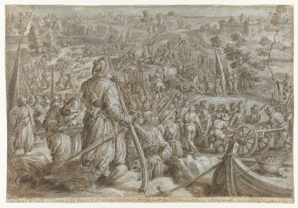 Slag op de vlakte van Governolo (1570 - 1583) by Jan van der Straet