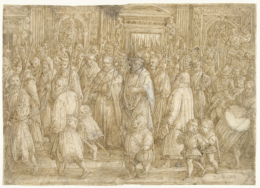 Terugkeer van Groothertog Cosimo I van Toscane naar zijn paleis (1570 - 1583) by Jan van der Straet