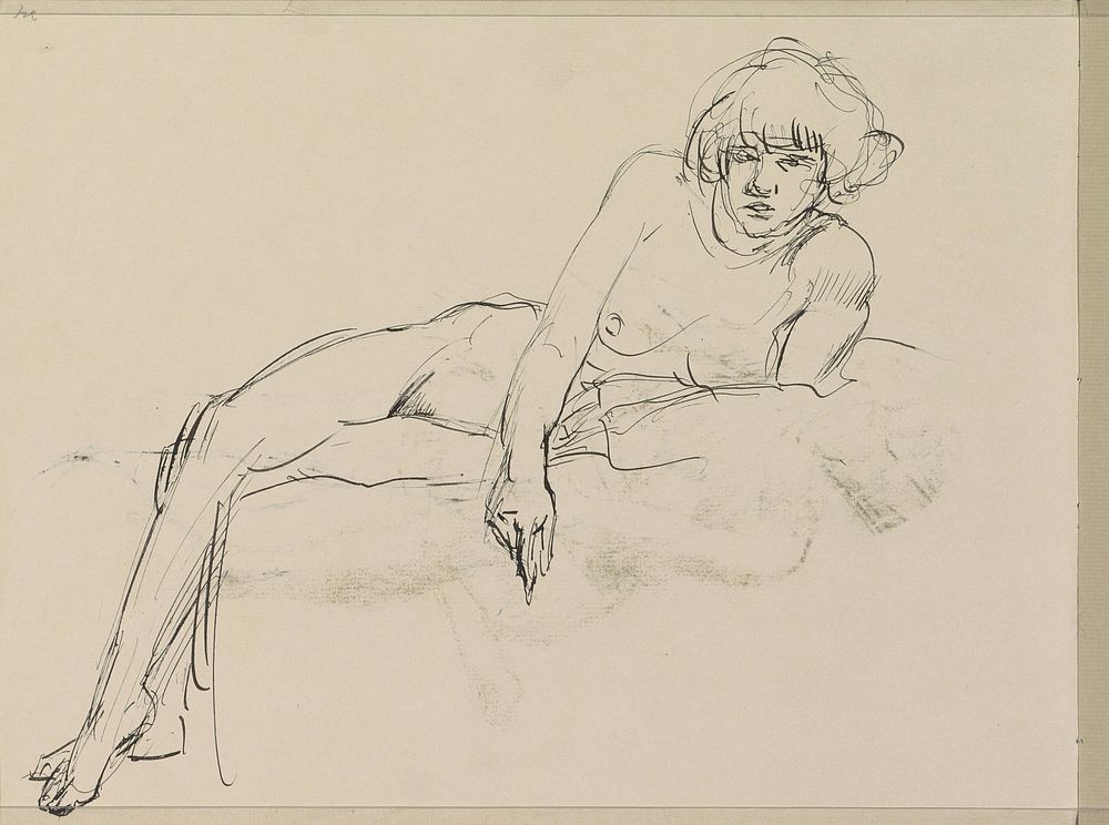 Reclining Female Nude (1875 - 1934) by Isaac Israels