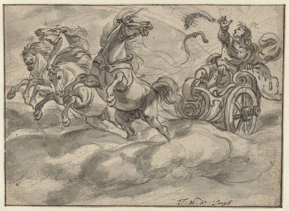 Phaeton op de zonnewagen (1649 - 1687) by Hendrik Abbé and Jan Martszen de Jonge