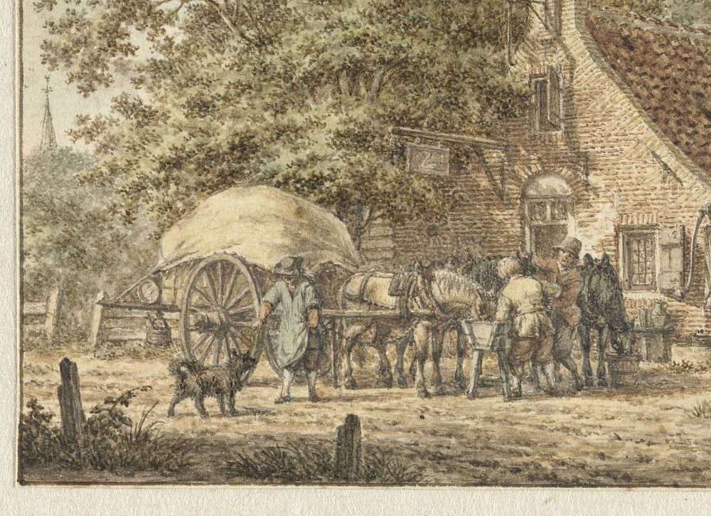 Halte voor een herberg in zomertijd (1781) by Jacob Cats 1741 1799