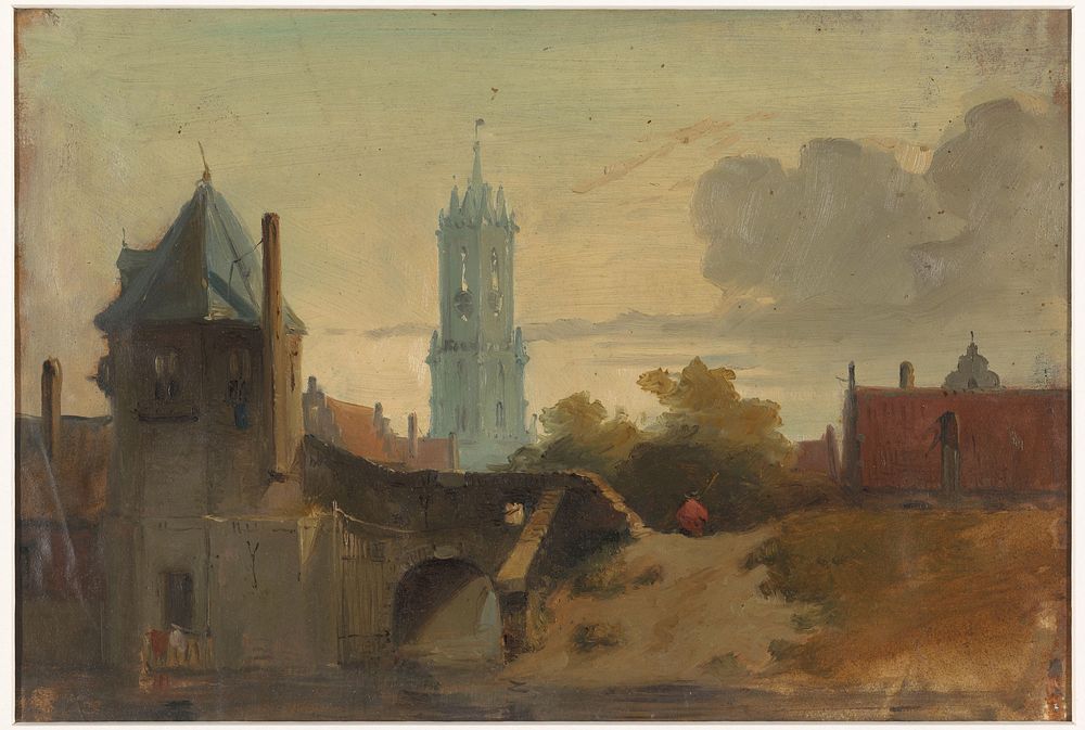 Gezicht op Delft (1832 - 1880) by Jan Weissenbruch