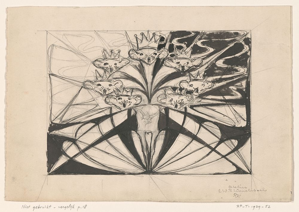 Zeven gekroonde muizenkoppen (1898) by Willem Wenckebach