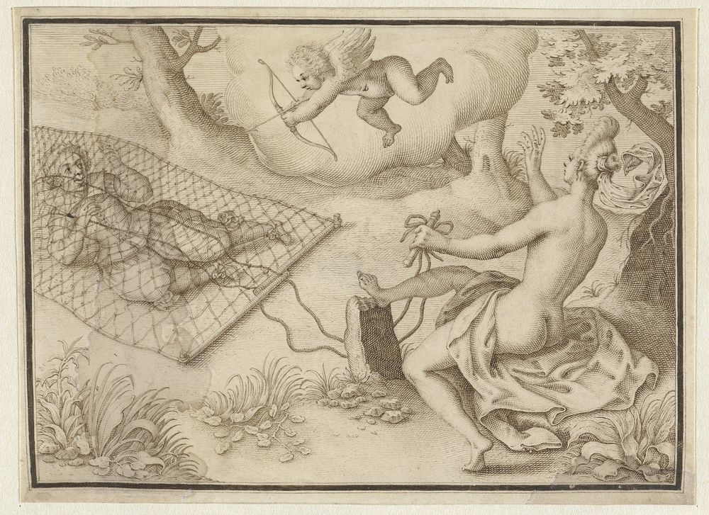 Het slagnet (1610 - 1660) by Adriaen Matham and Jodocus Hondius I