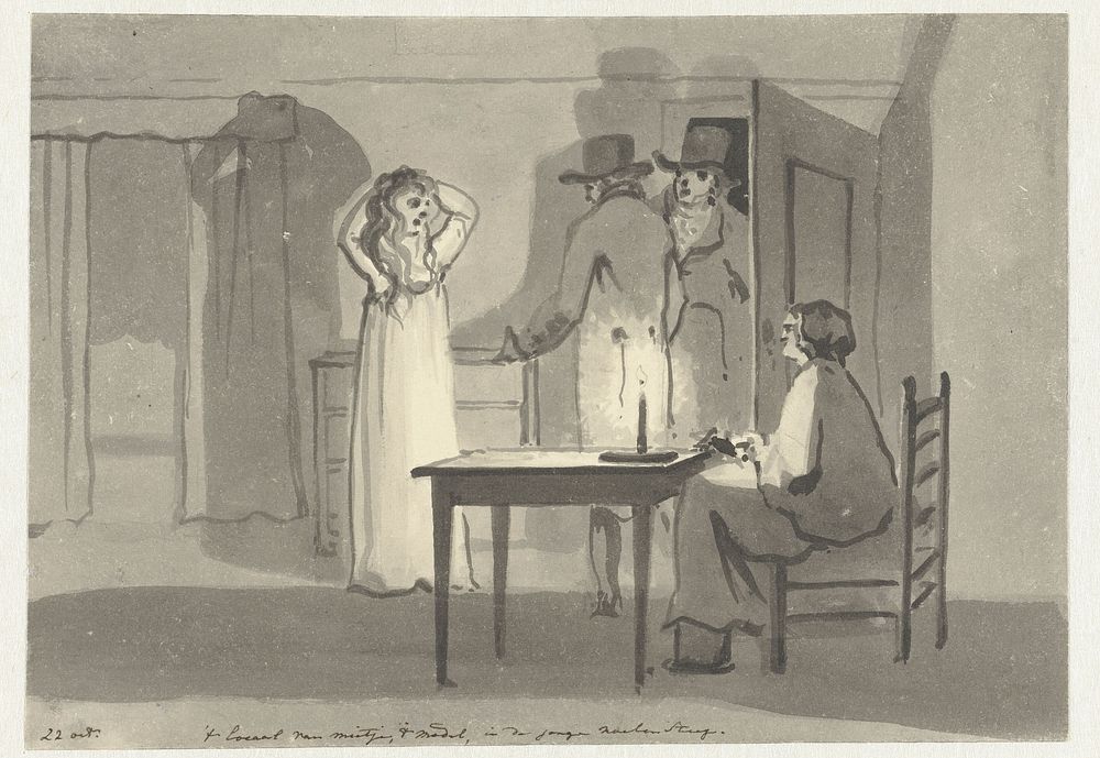 't Locaal van mietje, 't model, in de lange doelen steeg (dagboek, 22 oktober) (1805 - 1808) by Christiaan Andriessen