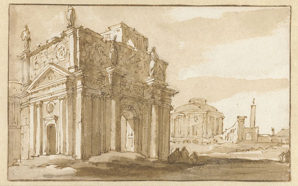 Romeinse ruïnes (1637 - 1689) by Jacob van der Ulft