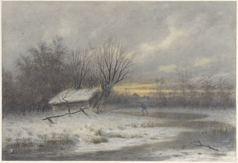 Winterlandschap (1836 - 1915) by Johannes Engel Masurel