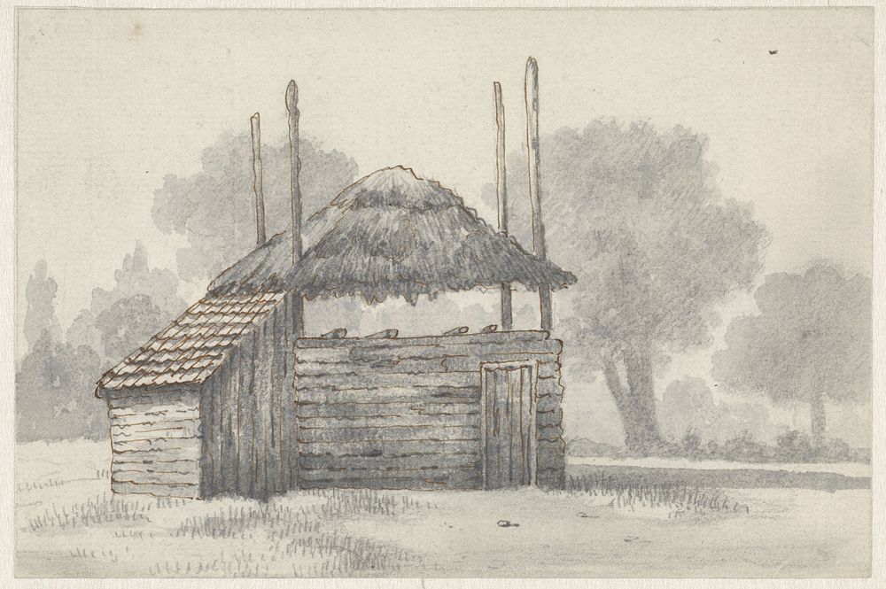 Hooischelf te Zoelmond, in de Betuwe (1812 - 1859) by Evert Doublet