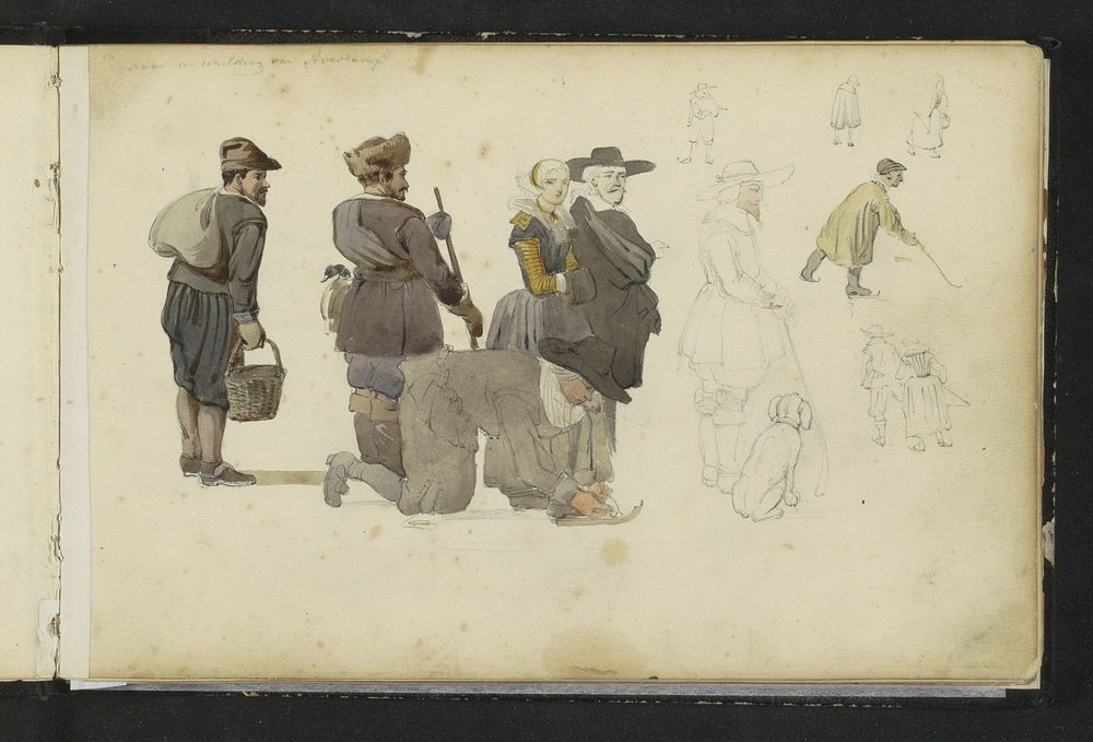 Figuren in verschillende houdingen (c. 1846 - c. 1882) by Cornelis Springer and Hendrick Avercamp